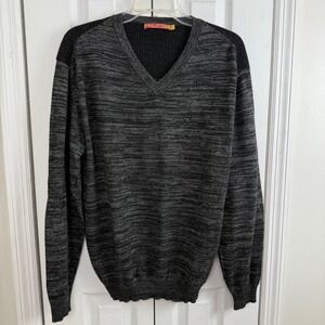 Kuna Baby Alpaca Sweater Gray V Neck Elbow Patch Luxury Peru Knit Women M/L